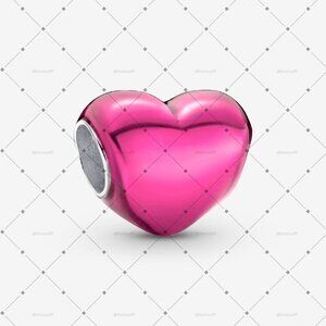 Pandora Metallic Pink Heart Charm|Pendant